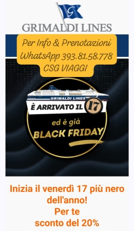 Blak Friday GRIMALDI LINES Blak Friday