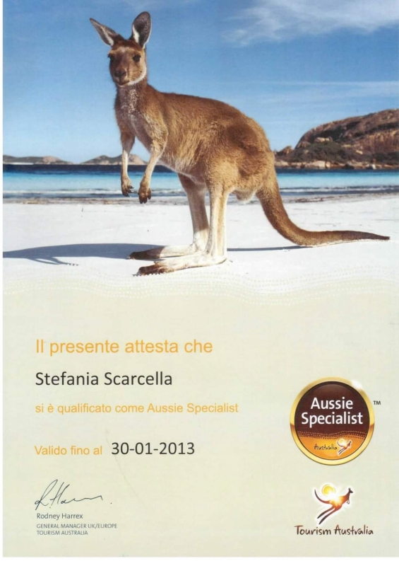 Attestato AUSTRALIA Aussie Specialist 2013-01-30 