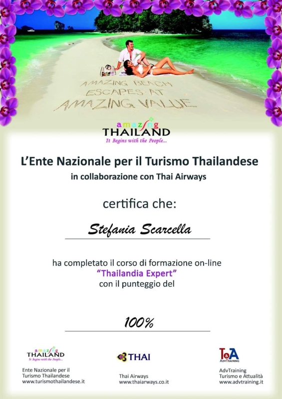 Attestato THAILAND Thailandia Expert 