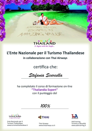 Attestato THAILAND Thailandia Expert Attestati..Riconoscimenti